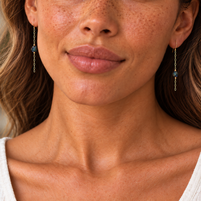 Asymmetrical Titanium Nugget Gold-Filled Earrings