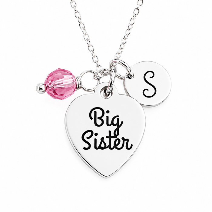 Big Sister Charm Necklace – Personalized Sterling Silver Jewelry