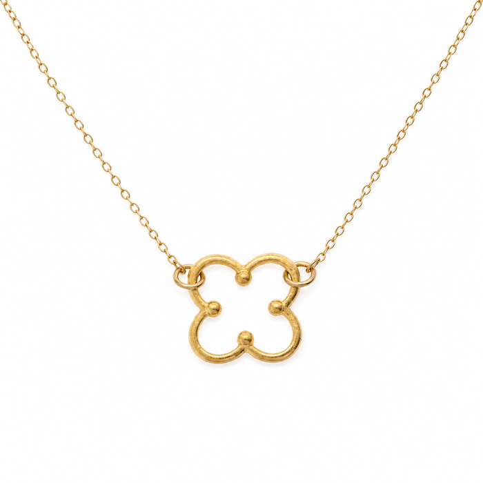 Open Clover Charm Necklace | 14K Gold Filled Minimalist Necklace