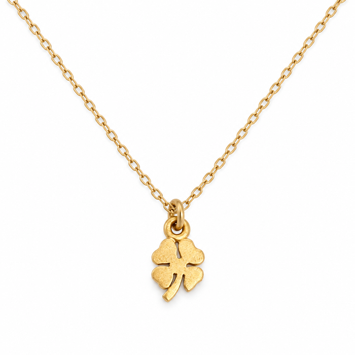 Tiny Gold Shamrock Necklace