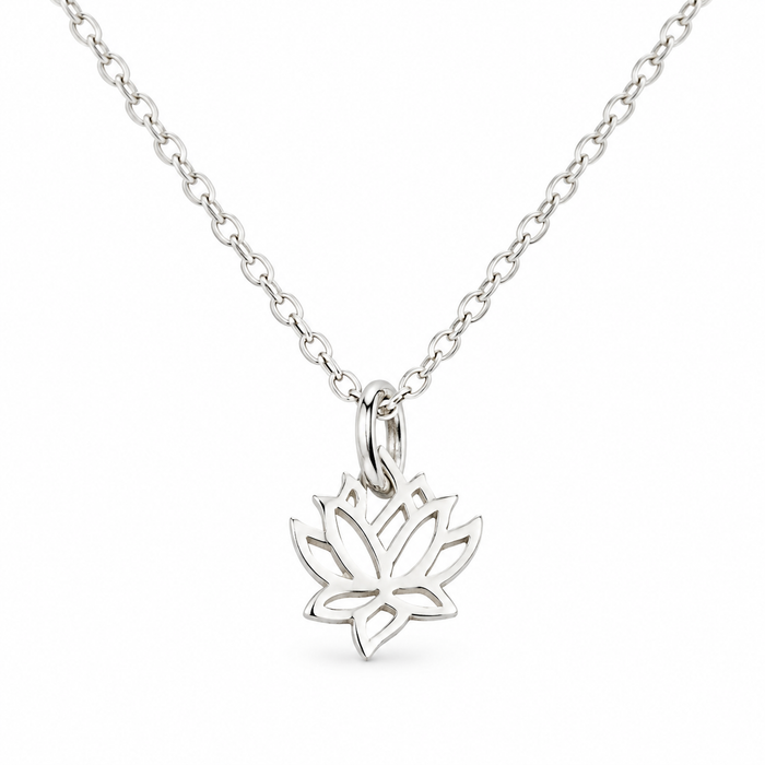 Sterling Silver Tiny Lotus Necklace
