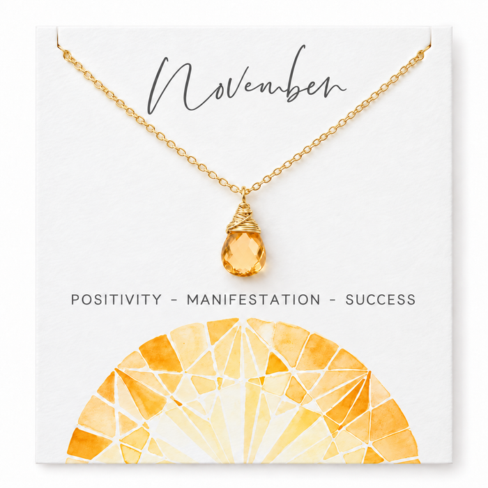 November Birthstone Necklace - 14k Gold Filled