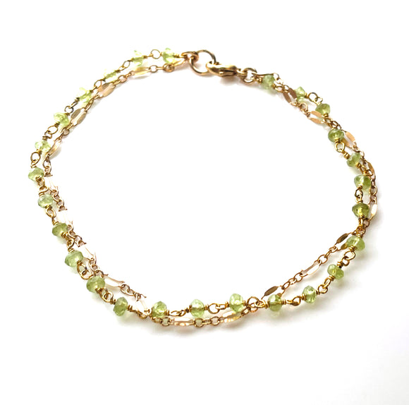 Peridot Dual Chain Bracelet