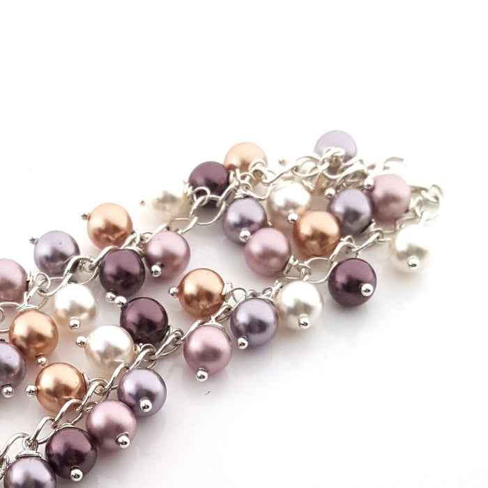 Swarovski Crystal Glass Pearl Cluster Romantic Bracelet