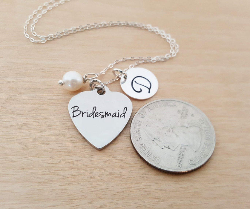 Bridesmaid Charm Necklace – Personalized Sterling Silver