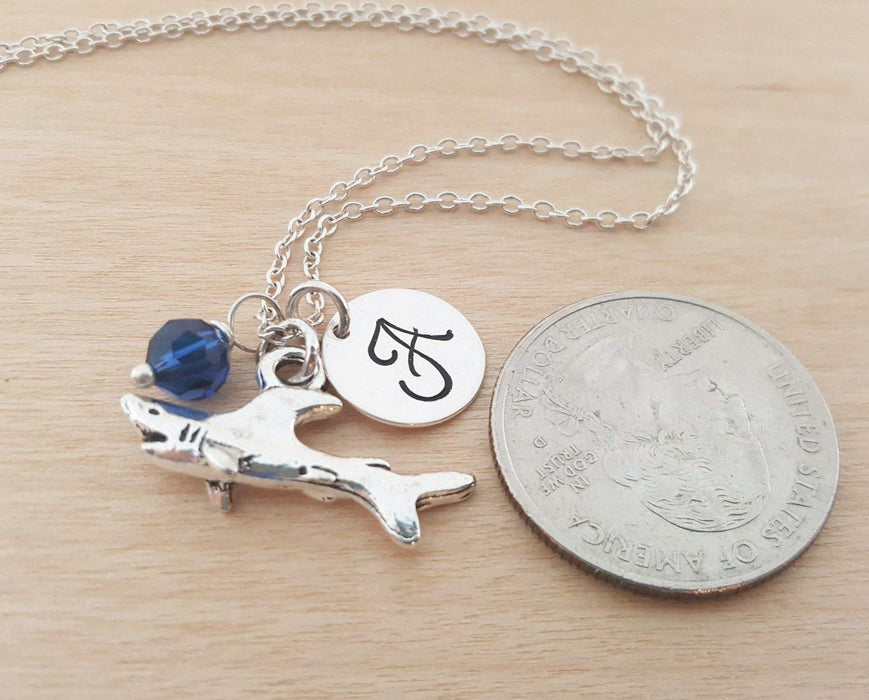 Great White Shark Charm Necklace – Personalized Sterling Silver Jewelry
