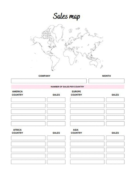 Close-up of Shopify store planner pages for inventory, sales, and goals