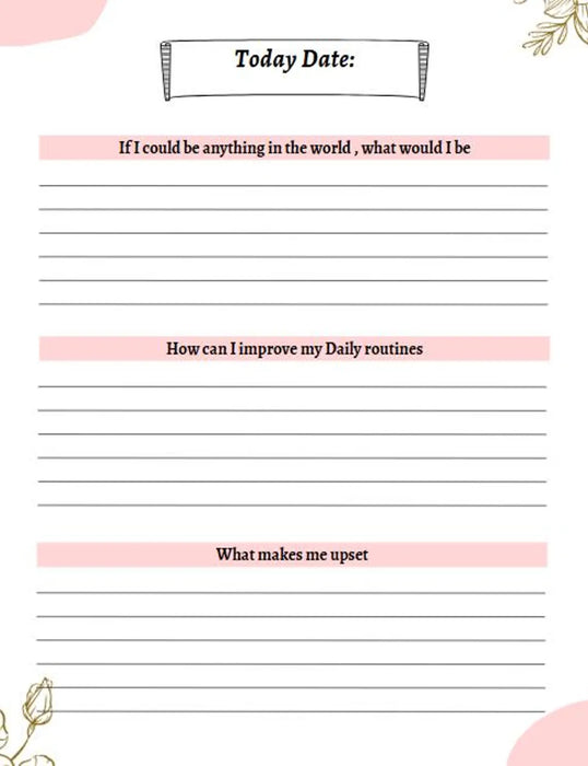 Close-up of Gratitude & Growth printable planner pages