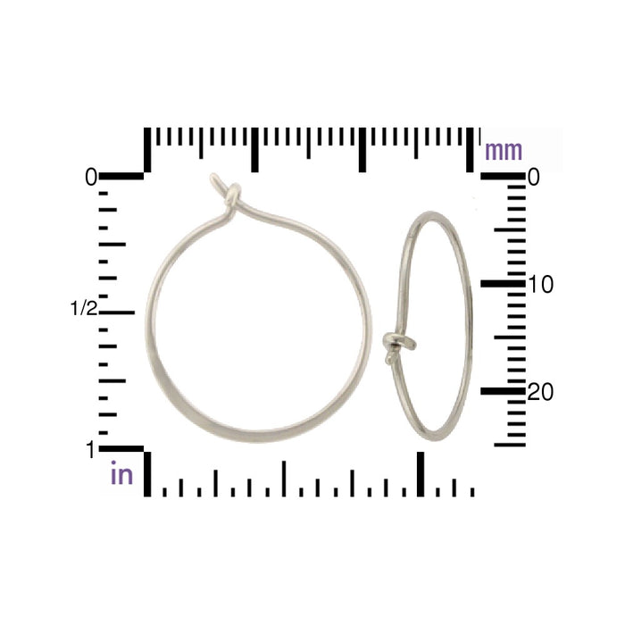 Sterling Silver Hammered Circle Hoop Earrings – 20mm Everyday Modern Hoops