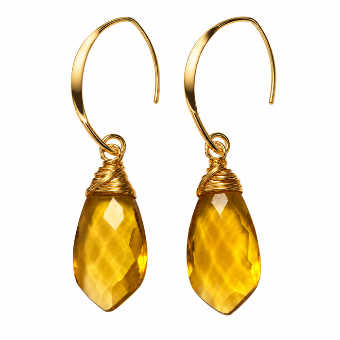 Citrine Quartz Drop Earrings