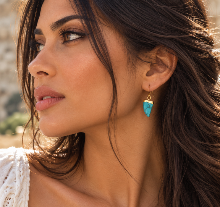 Turquoise Howlite Drop Earrings – 14K Gold Filled