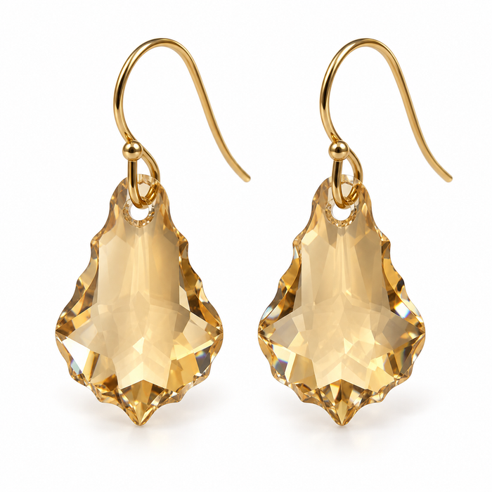 Champagne Swarovski Crystal Drop Earrings