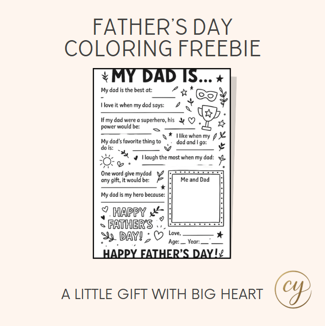 Free Father's Day Coloring Page – Printable Gift for Dad