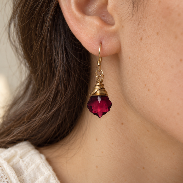Ruby Swarovski Baroque Crystal Earrings