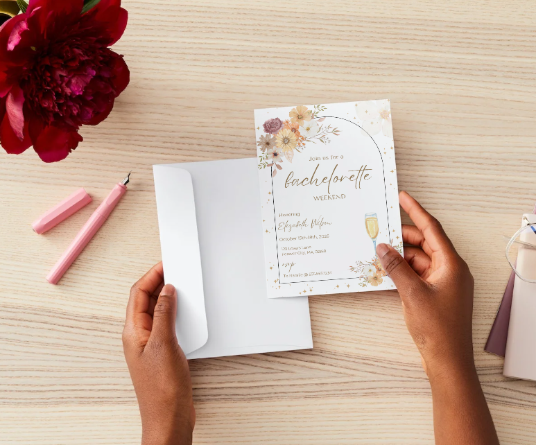 Wildflower Bachelorette Weekend Invitation – Canva Template