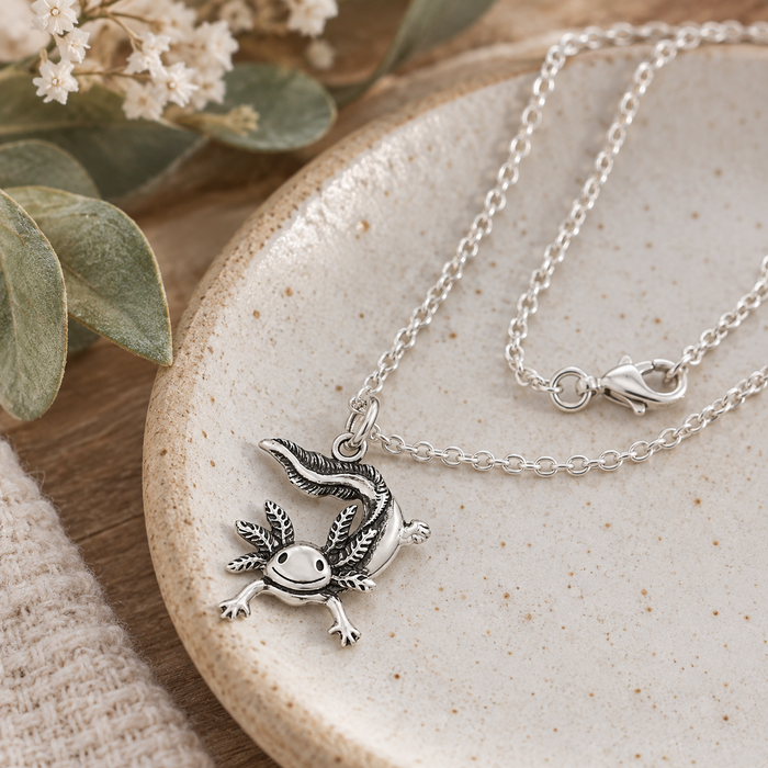 Sterling Silver Axolotl Necklace