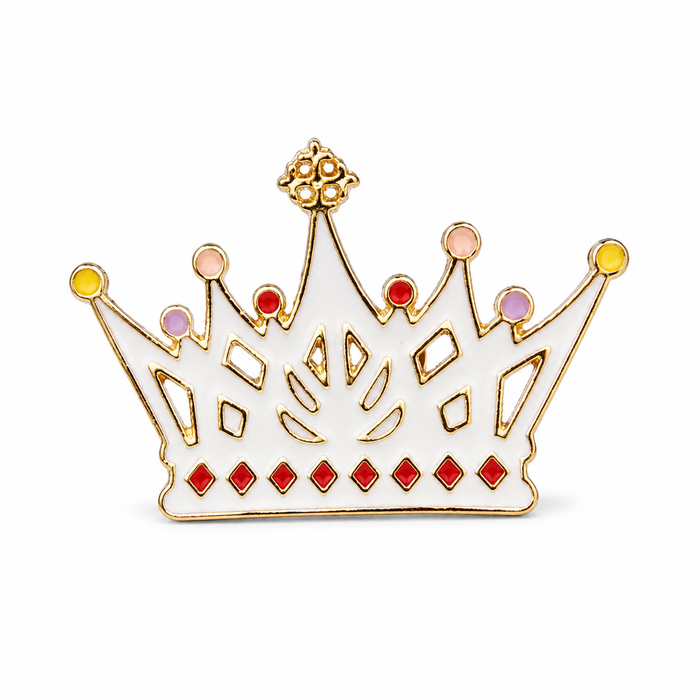 Wonderland White Crown Enamel Pin