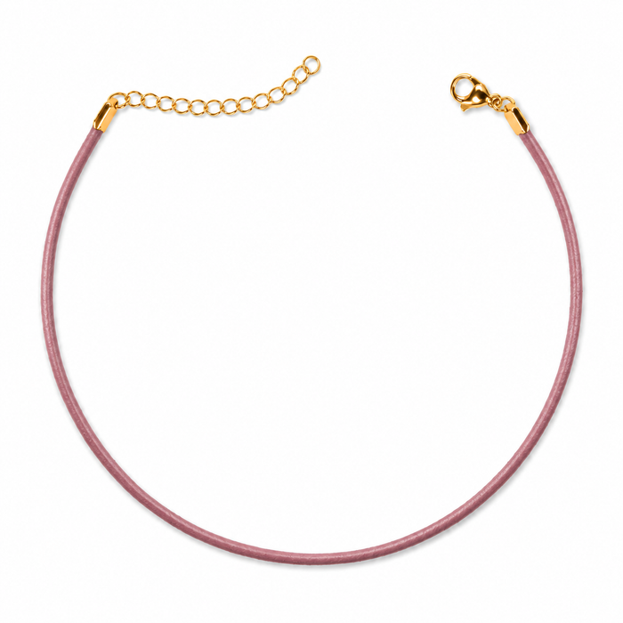 Soft Pink Genuine Leather Choker Necklace