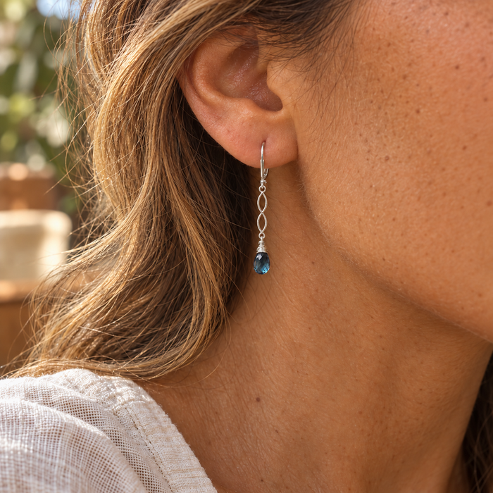 London Blue Topaz Infinity Earrings