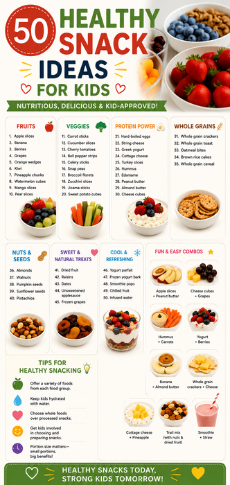 50 Healthy Snack Ideas for Kids – Digital Download PDF