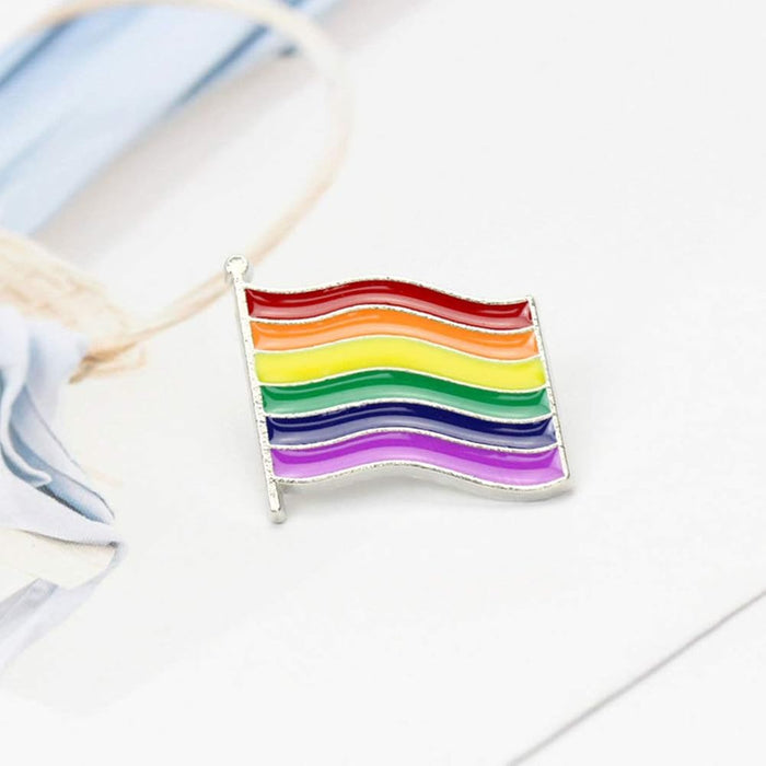 Rainbow Pride Flag Enamel Pin – LGBTQ+ Flag Support Accessory