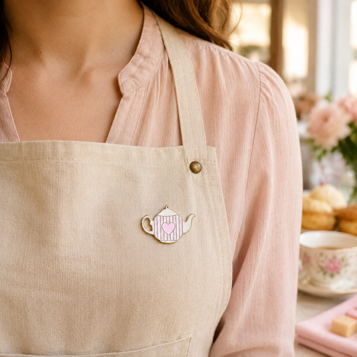 Pink Heart Teapot Enamel Pin