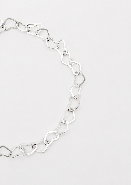 Dainty Sterling Silver Heart Chain Bracelet – Minimalist Jewelry