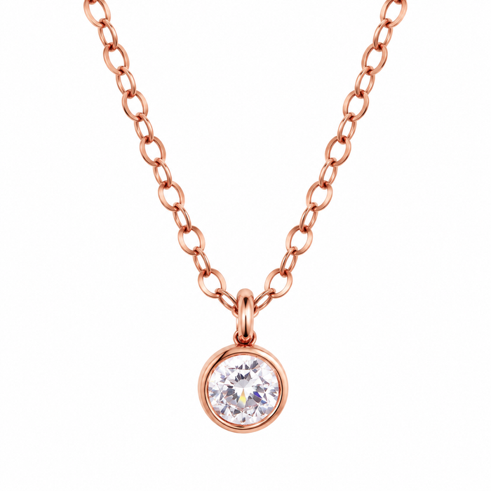 14K Rose Gold CZ Necklace – One of a Kind