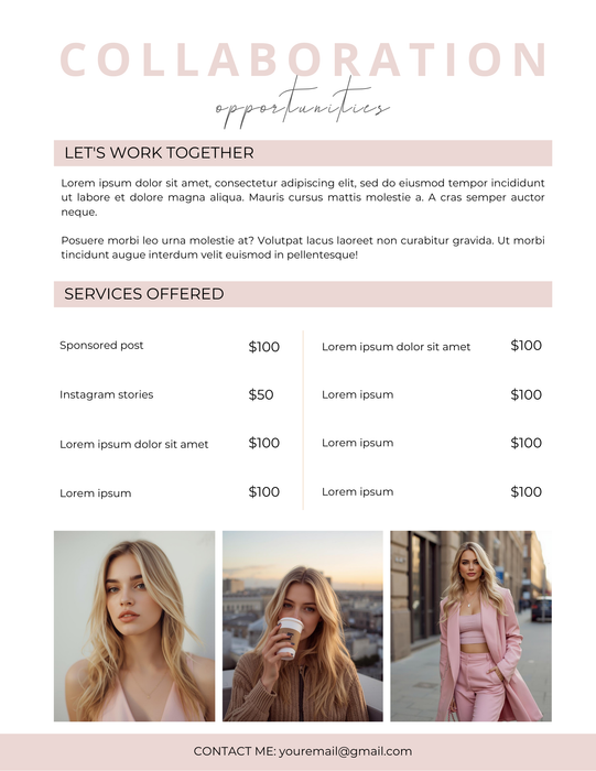 Influencer Media Kit Canva Template – Instant Download