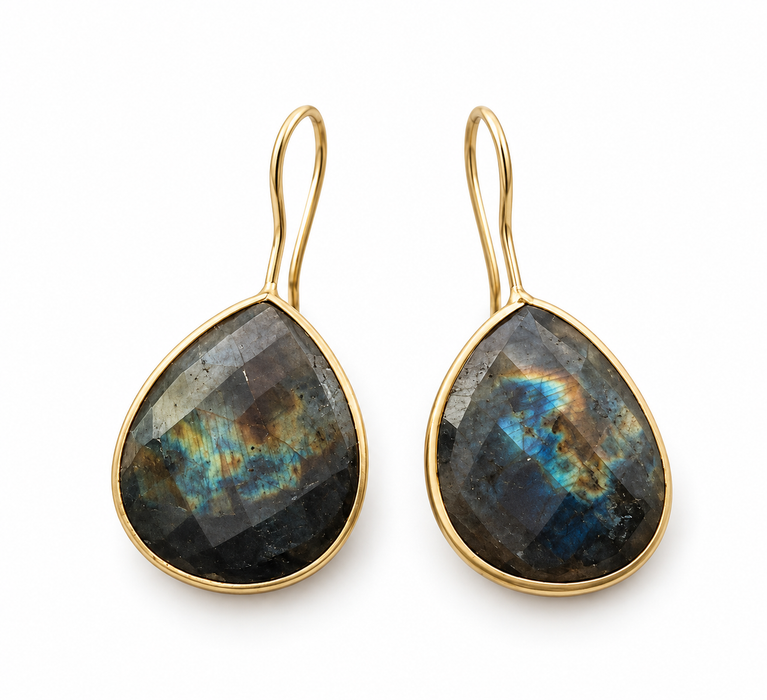 Labradorite Teardrop Earrings – Vermeil over Sterling