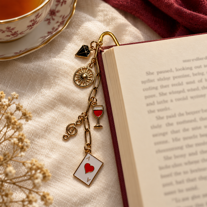 Wine & Ace of Hearts Charm Bookmark