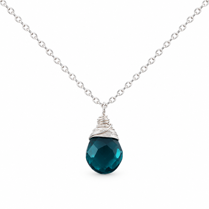 May Birthstone Necklace - Sterling Silver
