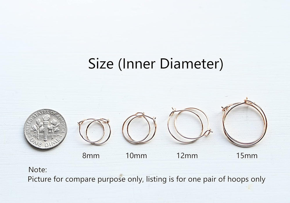 Sterling Silver Huggie Hoop Earrings – Thin Lightweight 15mm Hoops for Women