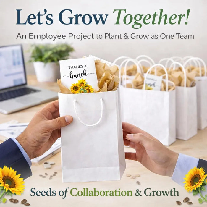 Thanks a Bunch Seed Packets – 25 Pack | Sunflower or Wildflower Seeds | Thank You Favors | Employee Appreciation