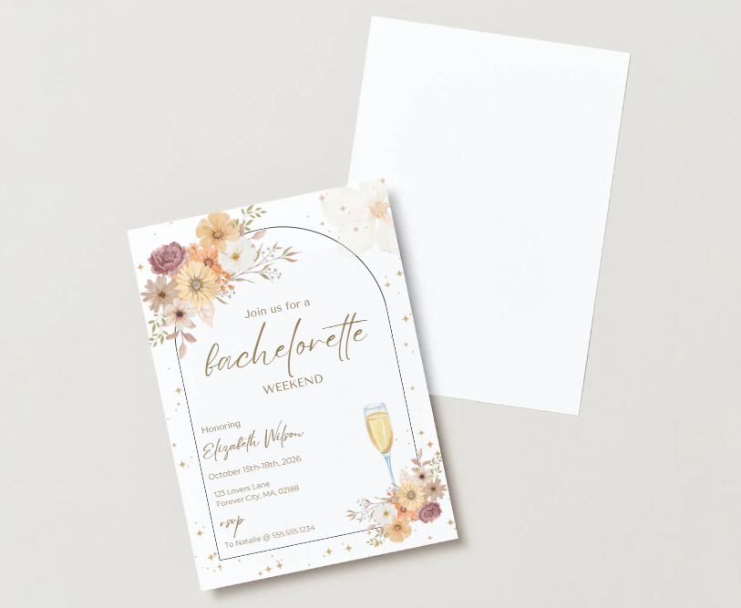 Wildflower Bachelorette Weekend Invitation – Canva Template