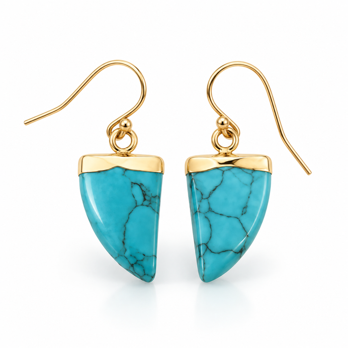 Turquoise Howlite Drop Earrings – 14K Gold Filled