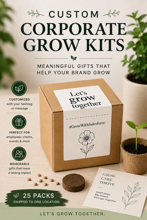 Custom Corporate Grow Kits | Employee Appreciation Gifts | Conference Swag | Branded Seed Kits | 25+ Kits