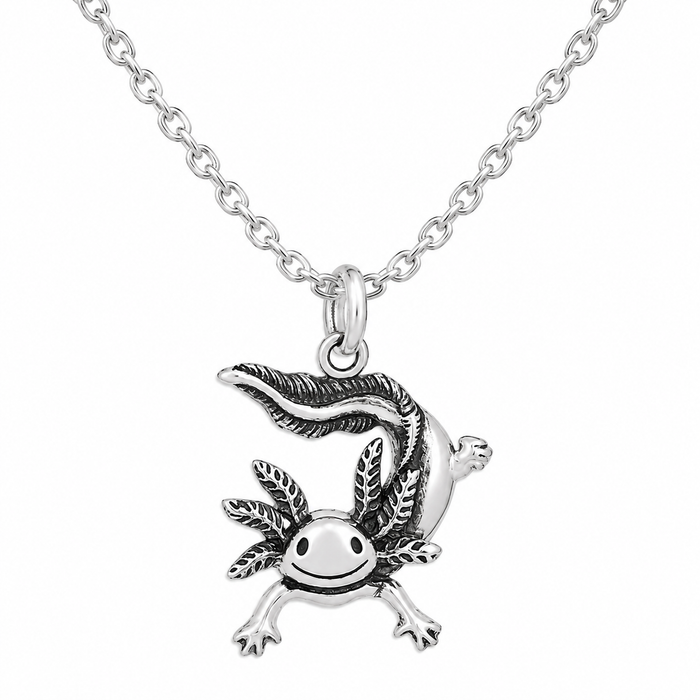 Sterling Silver Axolotl Necklace
