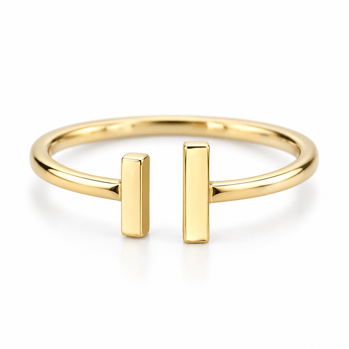 Adjustable Natural Bronze Parallel Bars Ring