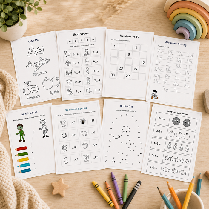 Little Learners Adventure Book | 110-Page Kids Activity Book Canva Template