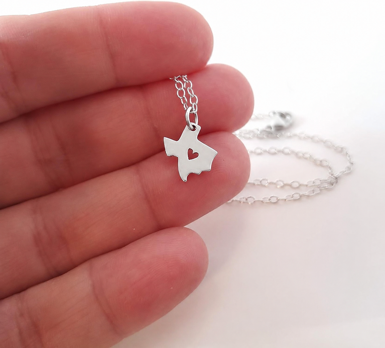 Texas State Necklace – Sterling Silver Charm