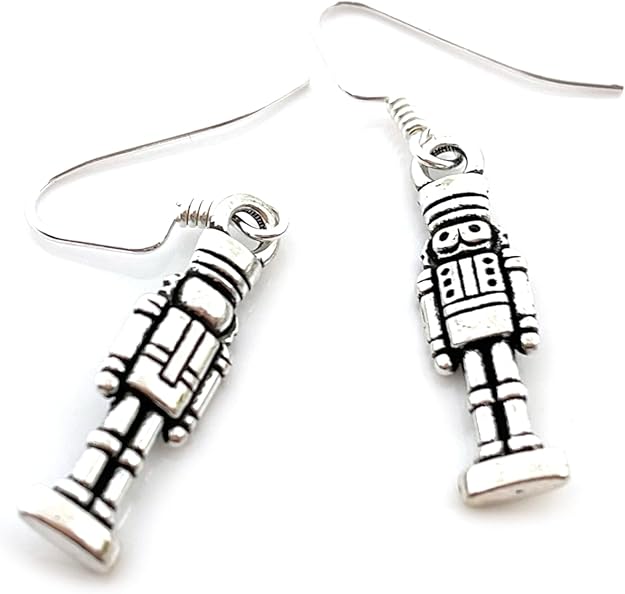 Nutcracker Charm Earrings – Gold or Silver – Gift-Ready Christmas Stocking Stuffer