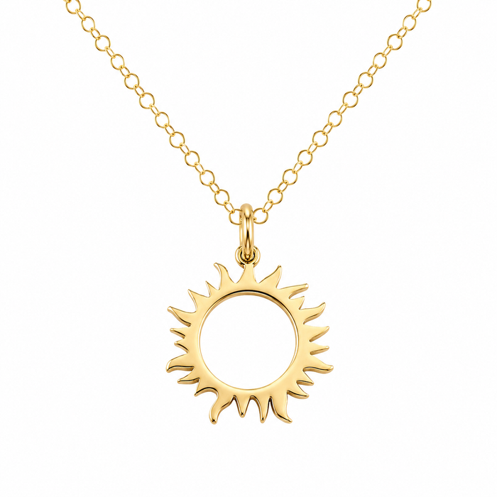 Sun Eclipse Charm Necklace - Dainty 14k Gold Filled Jewelry