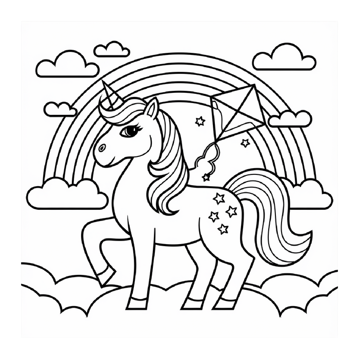Unicorn Bold & Easy Coloring Book – 100 Pages (Instant PDF Download)