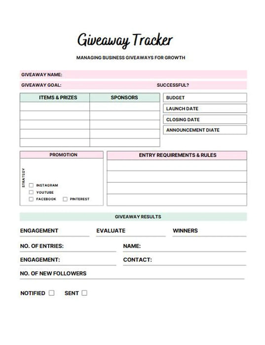 Printable planner for Shopify sellers to track growth and manage tasks