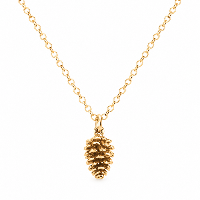 Gold Pinecone Charm 14k Gold Filled Necklace