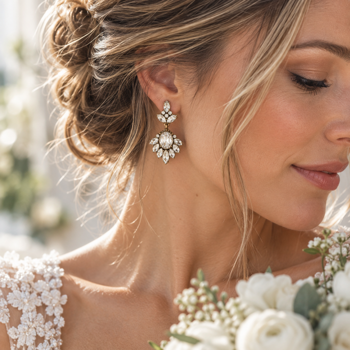Lexi Bridal Crystal Drop Earrings