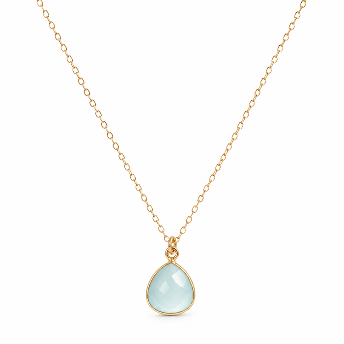 Blue Chalcedony Drop Necklace
