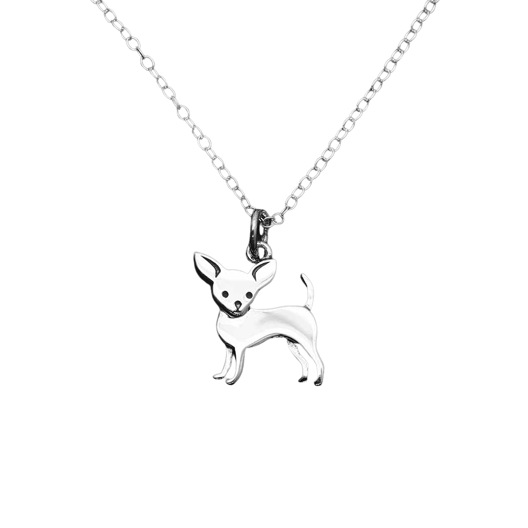Sterling Silver Chihuahua Charm Necklace – Tiny Dog Lover GiftDefault Title
