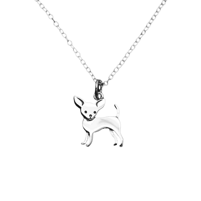 Sterling Silver Chihuahua Charm Necklace – Tiny Dog Lover Gift